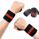 FitHead Wrist Supporter for Gym Wrist Band for Gym Men & Women with Thumb Loop (Red) - Image 2