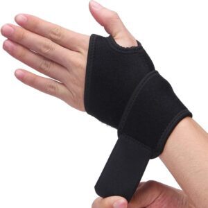 FitHead Wrist Brace with Thumb, Support for Pain Relief & Stabilization | Lightweight & Breathable Wrist Support for Sprains, Carpal Tunnel | Universal Fit | Black | 1 Unit